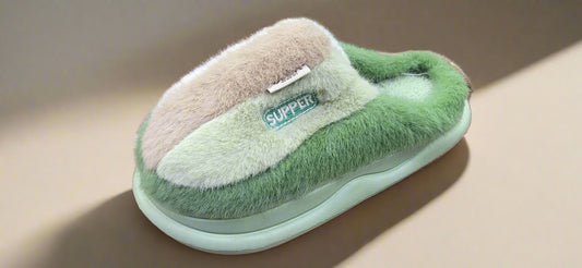 Relax faux fur coated slippers for girls